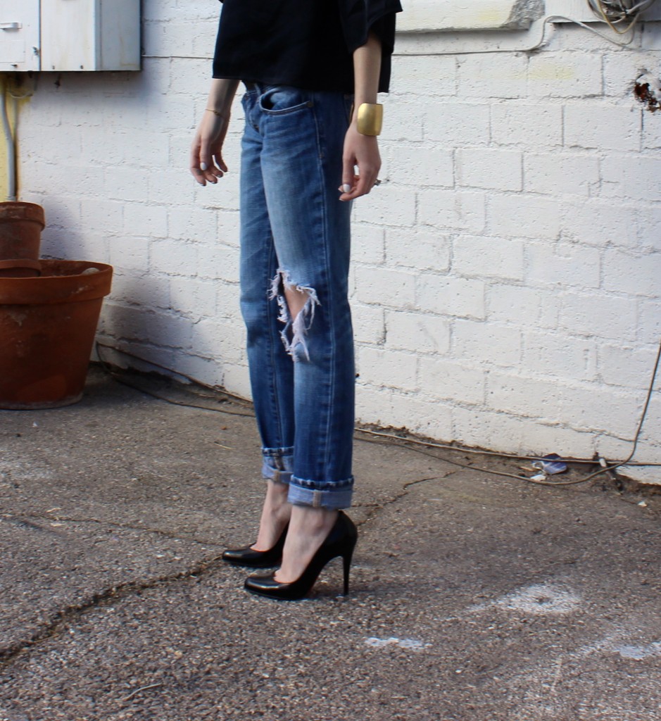 boyfriend jeans and louboutins