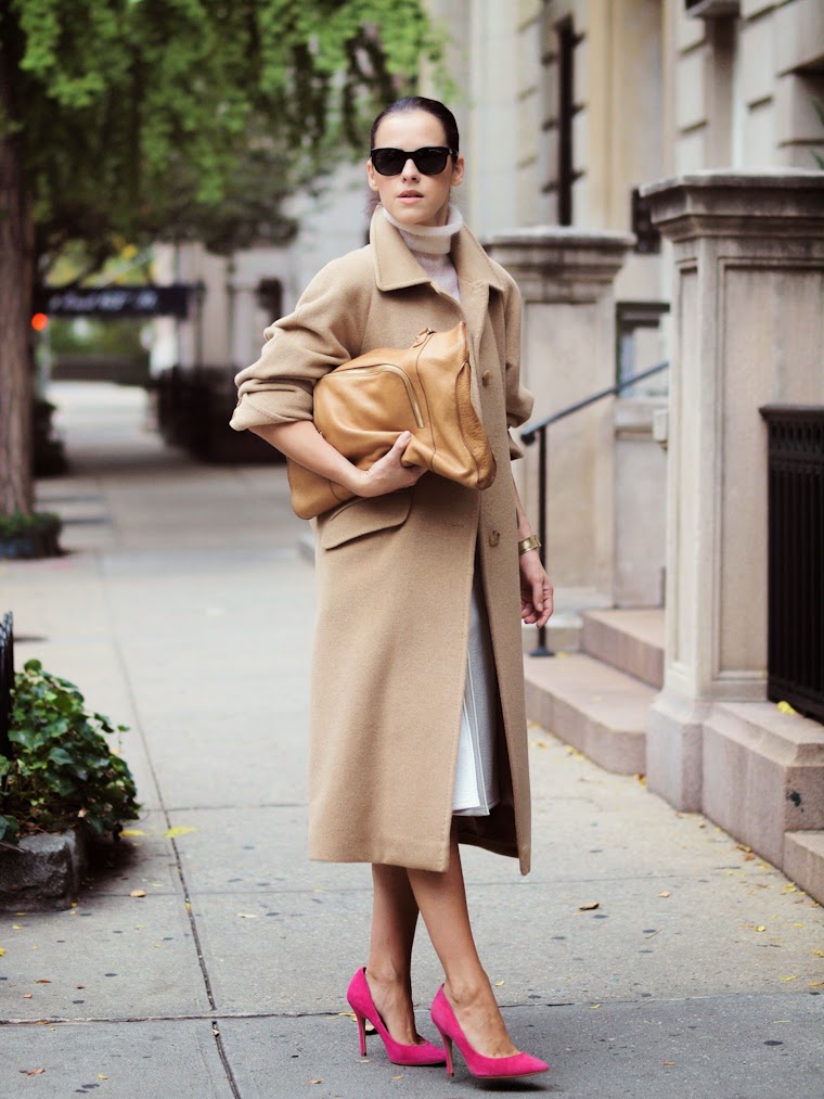 street style camel coat
